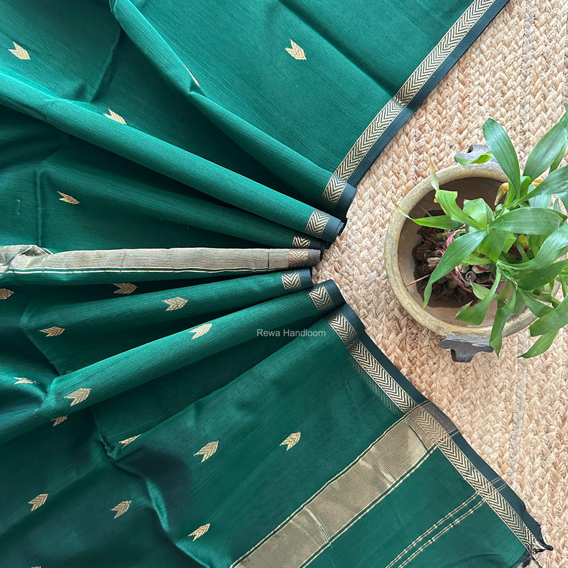 Green V Butti Maheshwari Saree VBS075