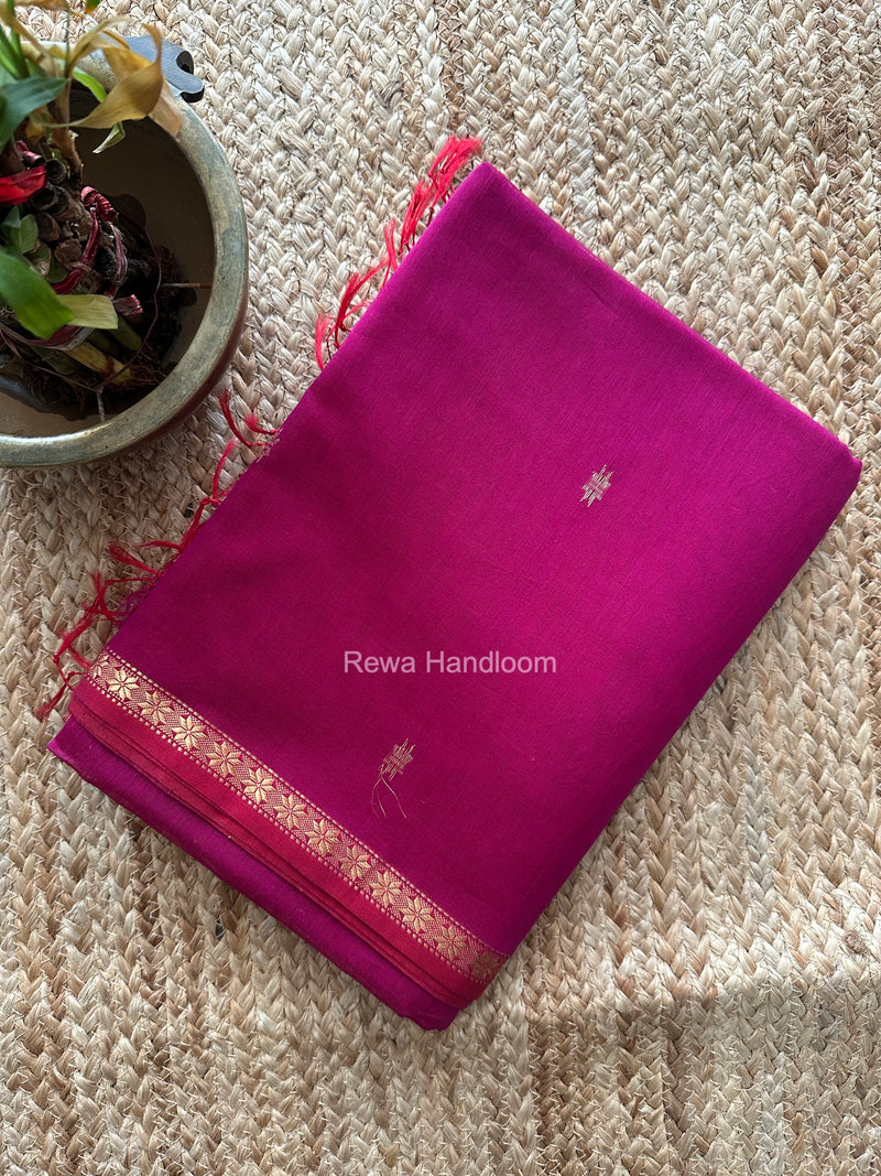 Magenta Star Butti Maheshwari Saree SSB077