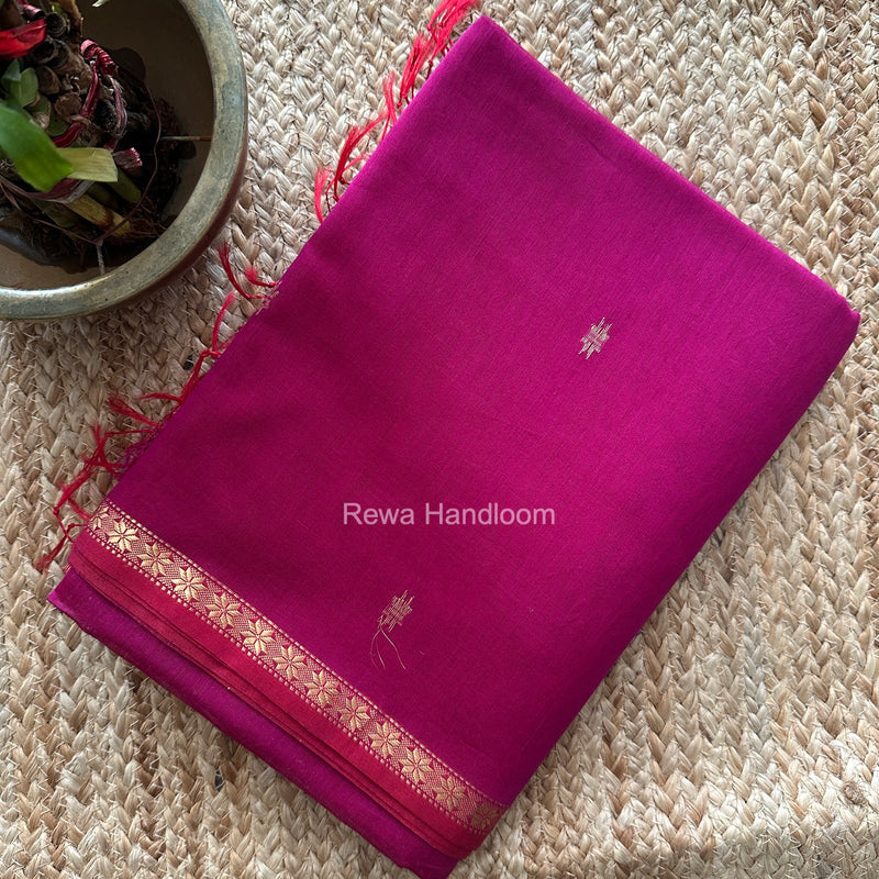 Magenta Star Butti Maheshwari Saree SSB077