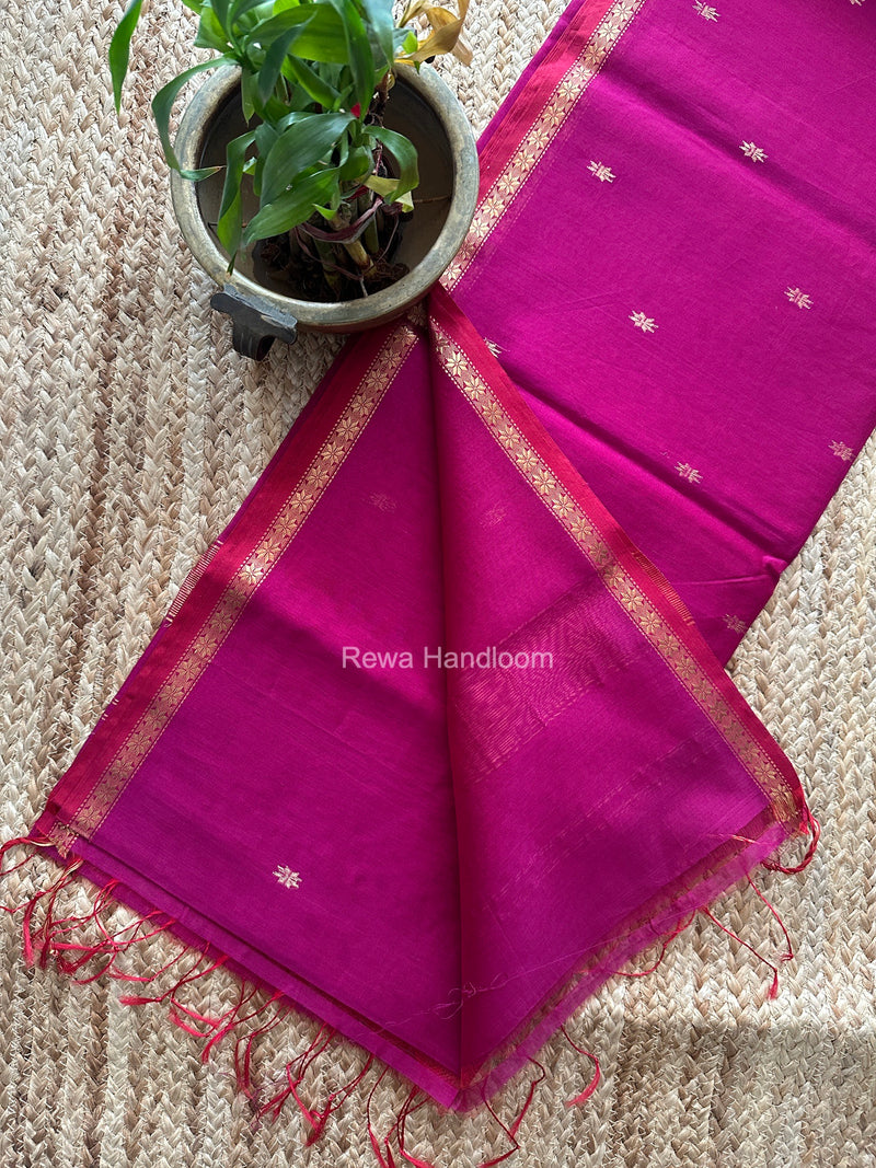 Magenta Star Butti Maheshwari Saree SSB077