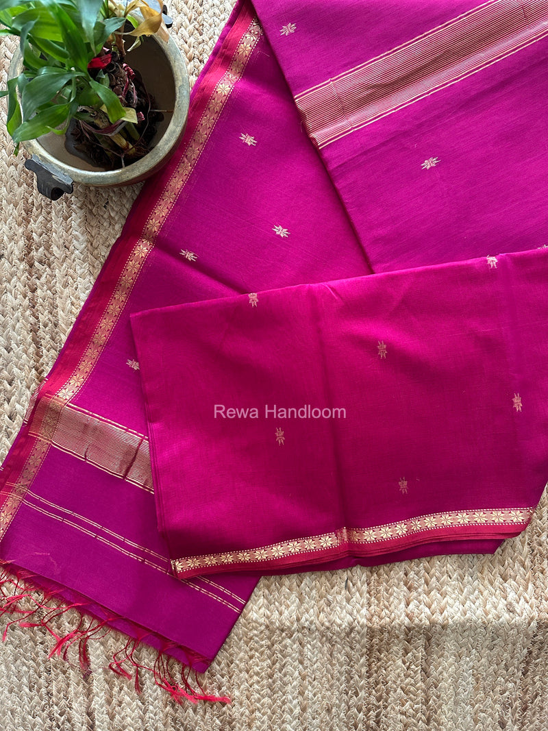 Magenta Star Butti Maheshwari Saree SSB077