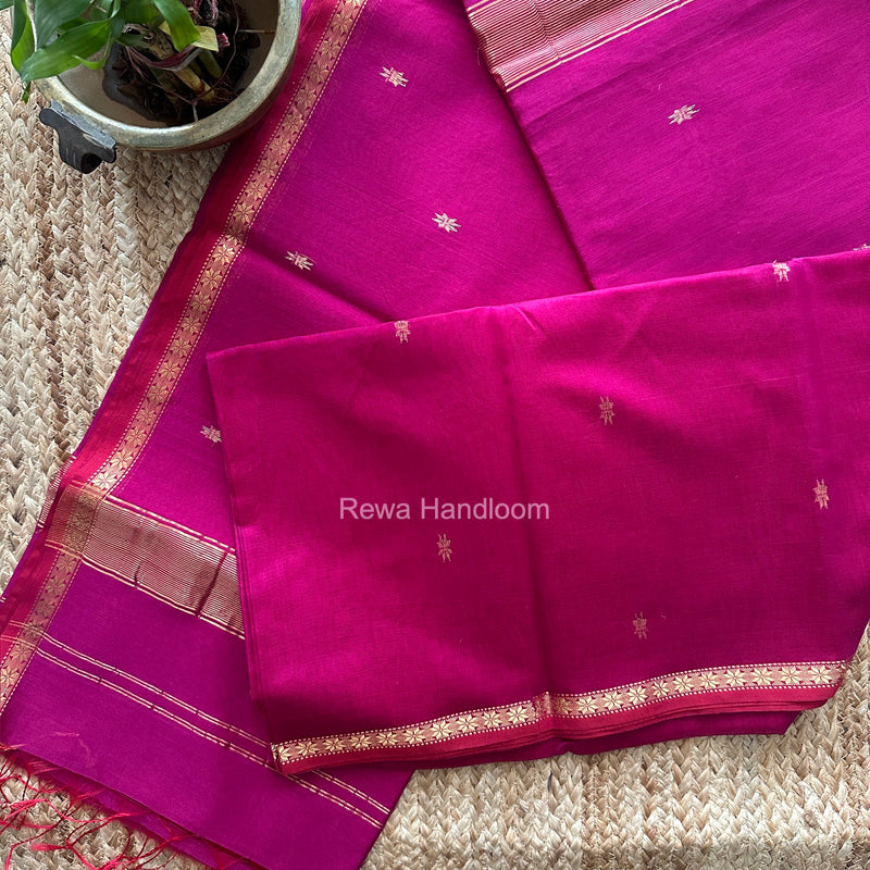 Magenta Star Butti Maheshwari Saree SSB077