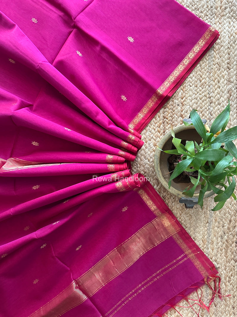Magenta Star Butti Maheshwari Saree SSB077