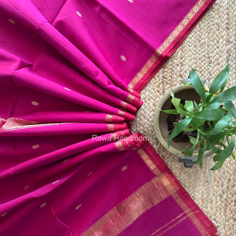 Magenta Star Butti Maheshwari Saree SSB077