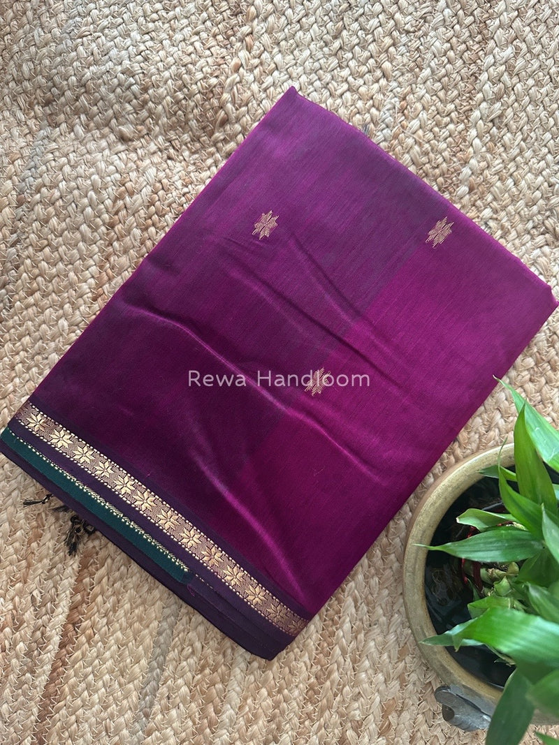 Purple Zari Butti Maheshwari Saree SBS0059