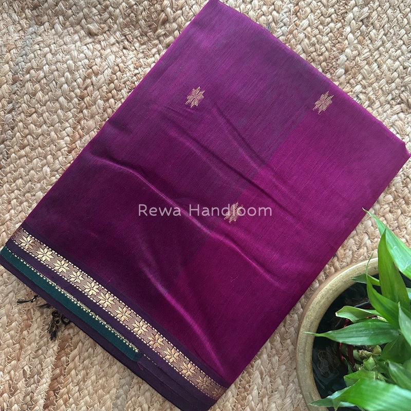Purple Zari Butti Maheshwari Saree SBS0059
