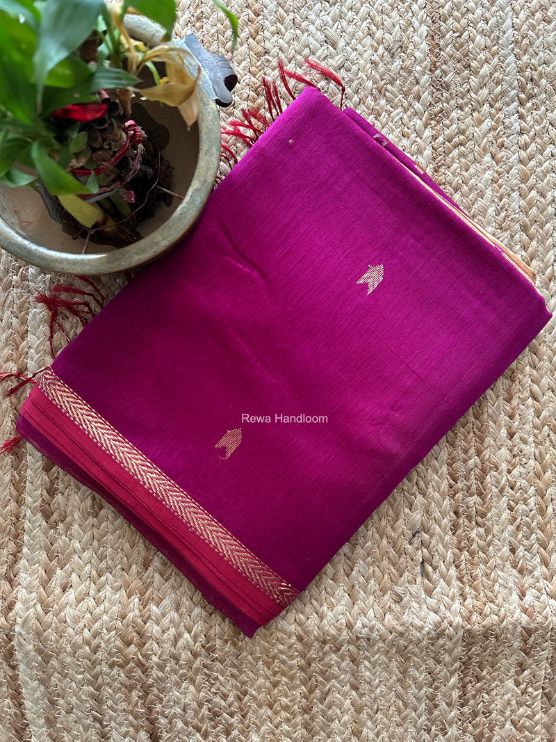 Dark Magenta V Butti Maheshwari Saree VBS074
