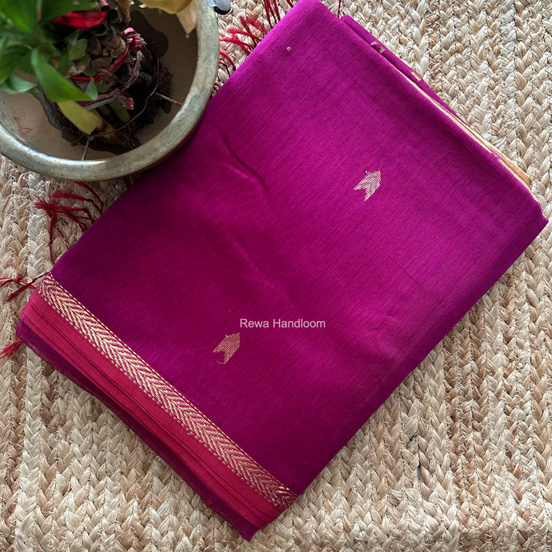 Dark Magenta V Butti Maheshwari Saree VBS074