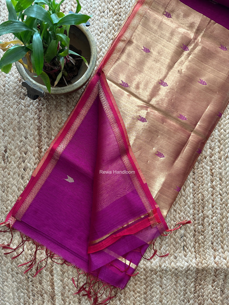 Dark Magenta V Butti Maheshwari Saree VBS074