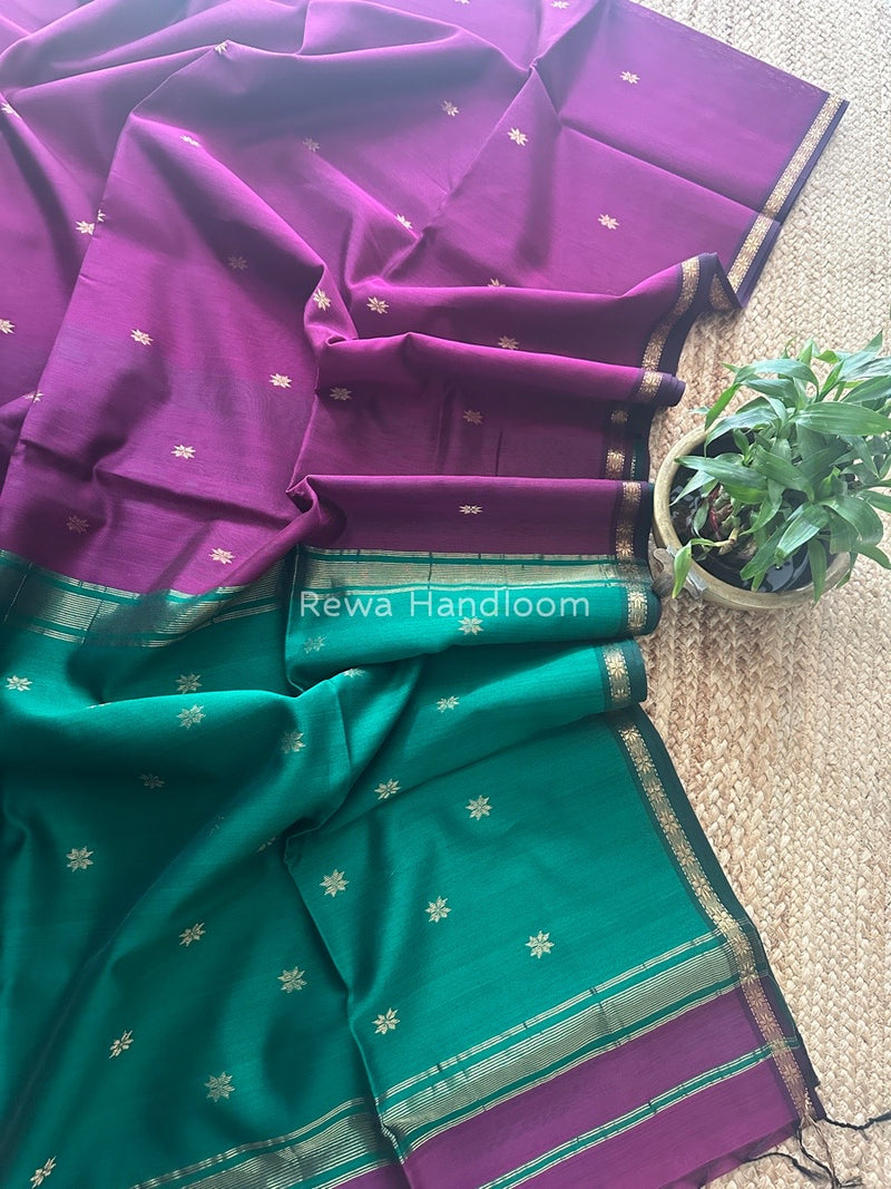 Purple Zari Butti Maheshwari Saree SBS0059