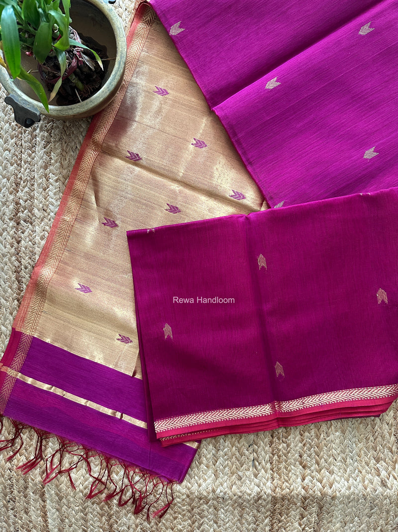 Dark Magenta V Butti Maheshwari Saree VBS074