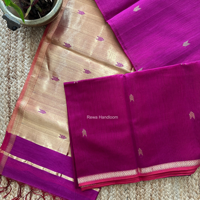 Dark Magenta V Butti Maheshwari Saree VBS074