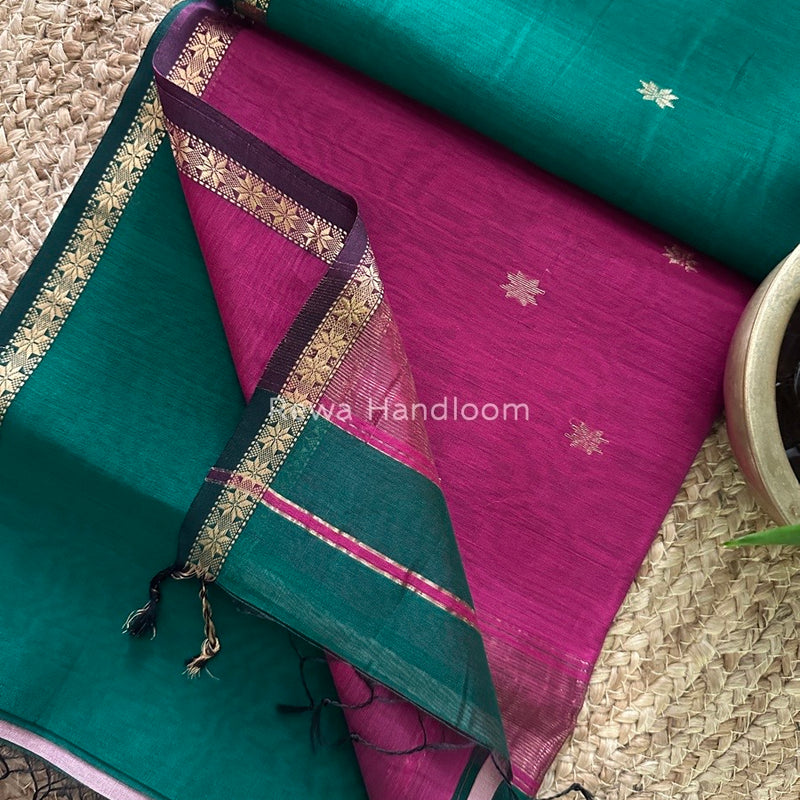  Zari Butti Maheshwari Saree