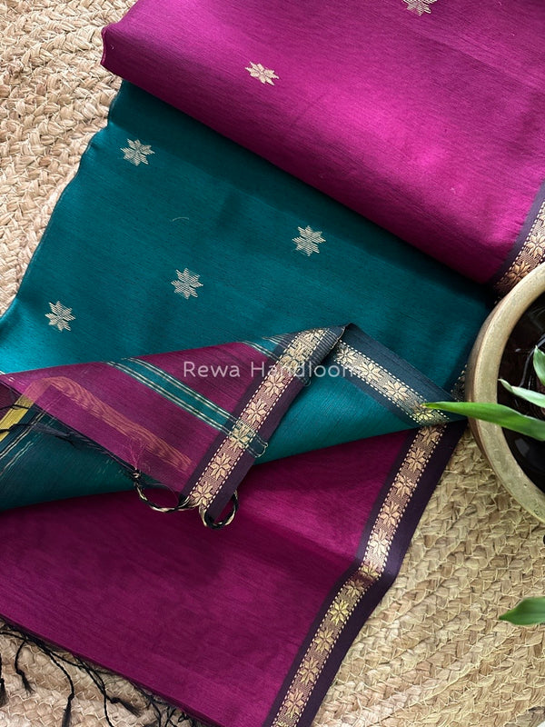 Zari Butti Maheshwari Saree