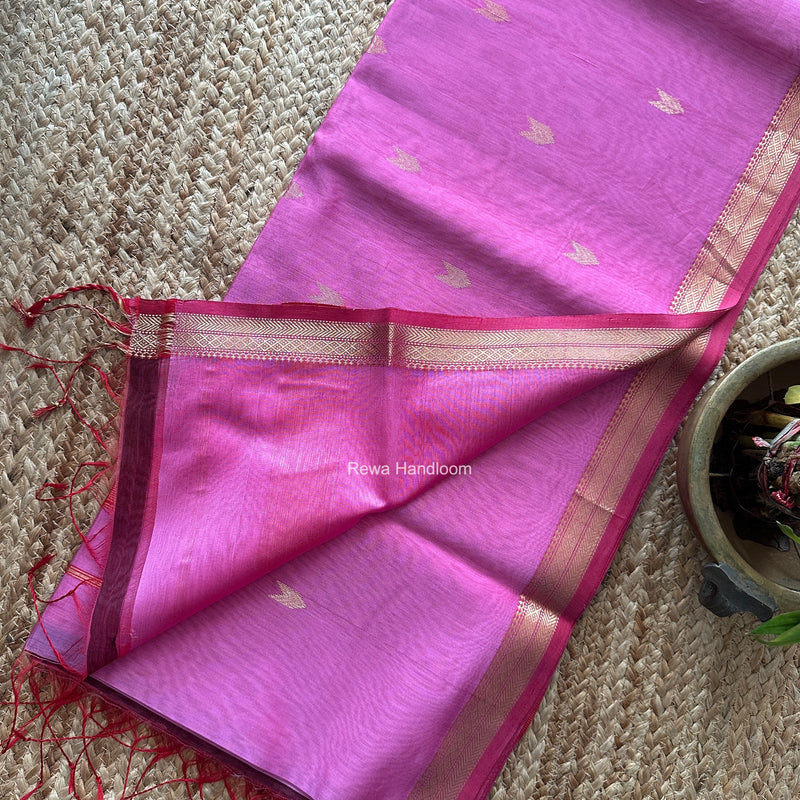Maheshwari Pink Aami Butti Saree SBT00128