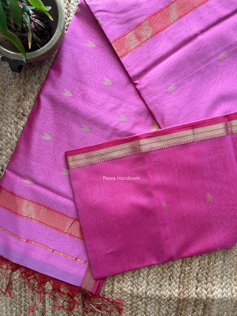Maheshwari Pink Aami Butti Saree SBT00128