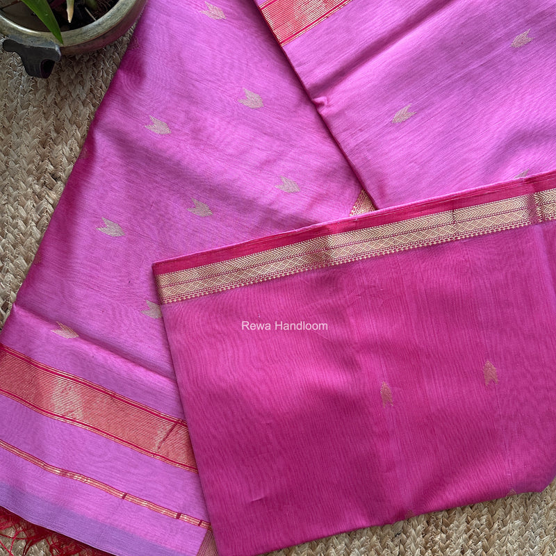 Maheshwari Pink Aami Butti Saree SBT00128
