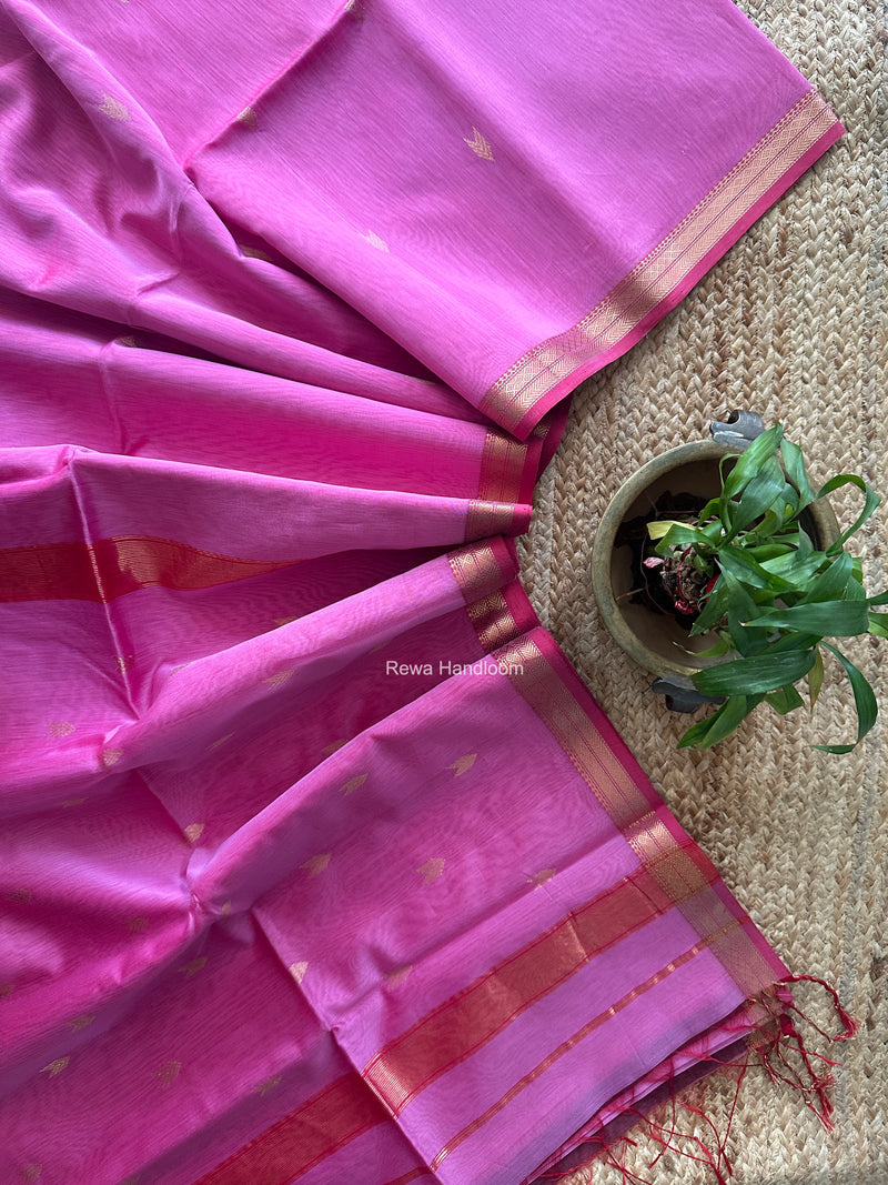 Maheshwari Pink Aami Butti Saree SBT00128