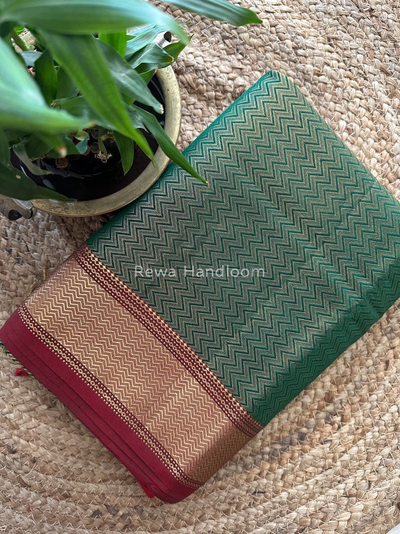 Maheshwari Green 4 Pedal Tissue Saree FBS015