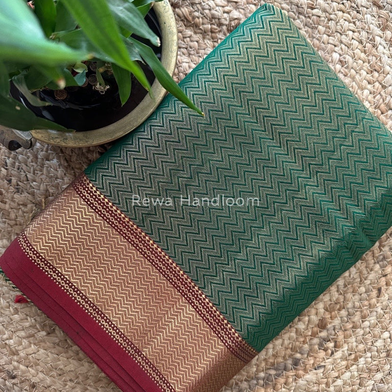 Maheshwari Green 4 Pedal Tissue Saree FBS015