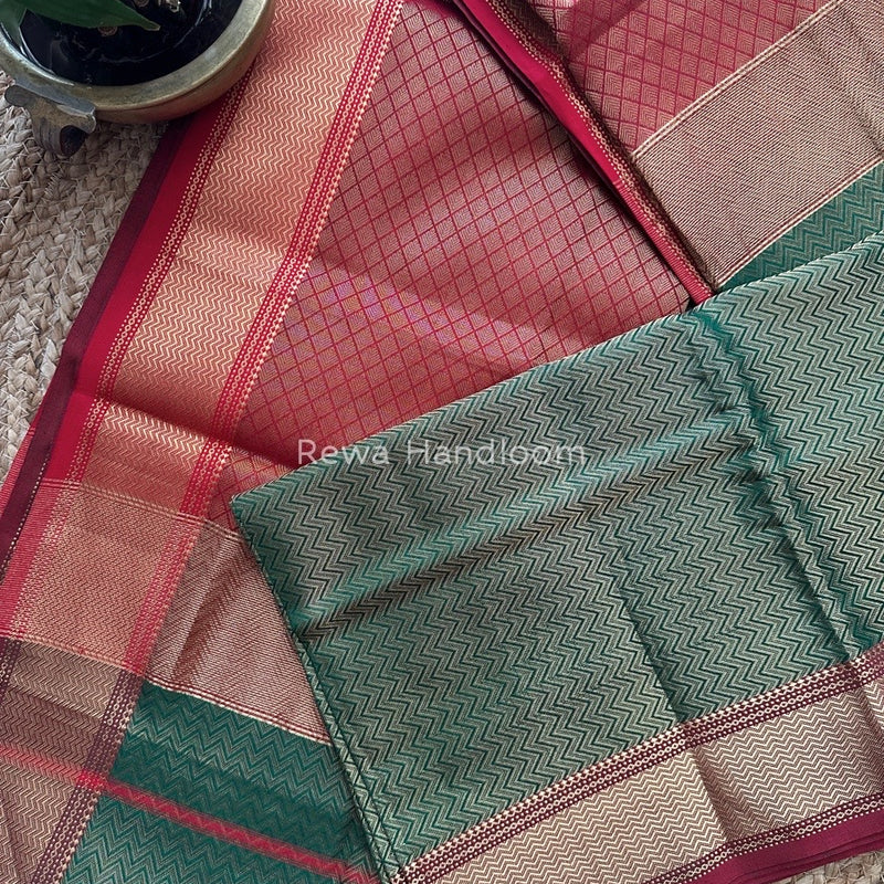 Maheshwari Green 4 Pedal Tissue Saree FBS015