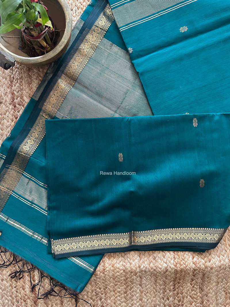 Maheshwari Rama Green Aami Butti Saree SBT00125