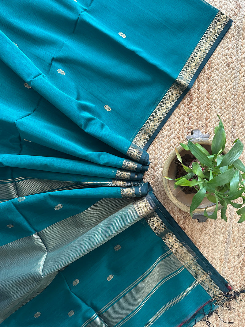 Maheshwari Rama Green Aami Butti Saree SBT00125