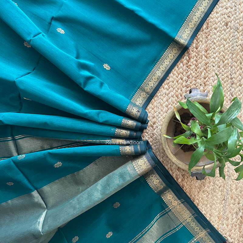 Maheshwari Rama Green Aami Butti Saree SBT00125