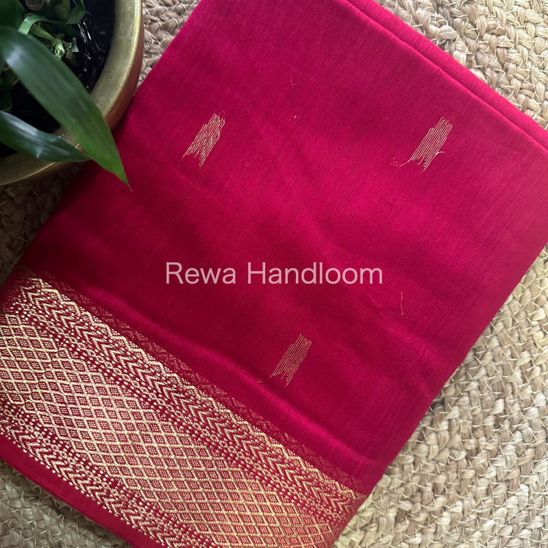 Maheshwari Rani Pink Zari Butti Saree ZB121