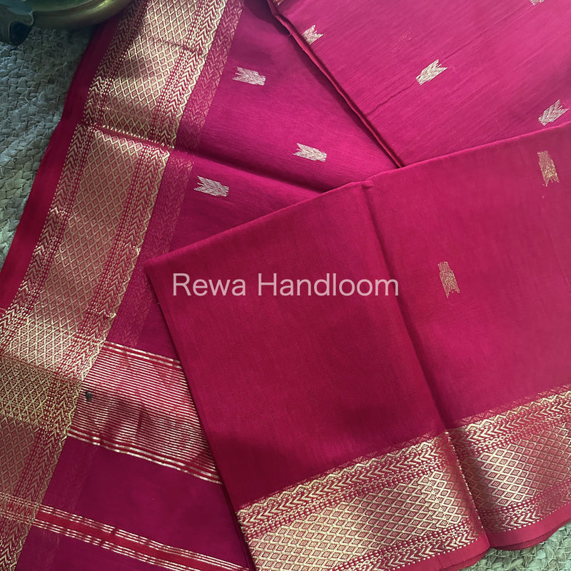 Maheshwari Rani Pink Zari Butti Saree ZB121