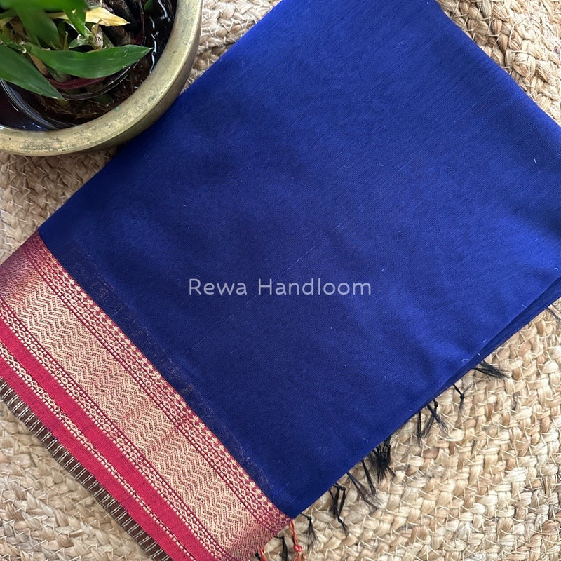 Maheshwari Navy Blue Gichha Pallu Saree GP036