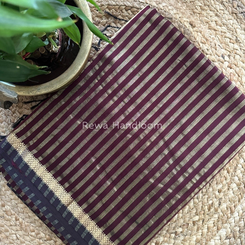 Maheshwari Wine Tissue Silk Saree TZLS011