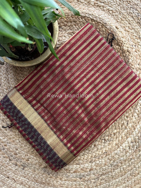 Maheshwari Maroon Tissue Silk Saree TZLS013
