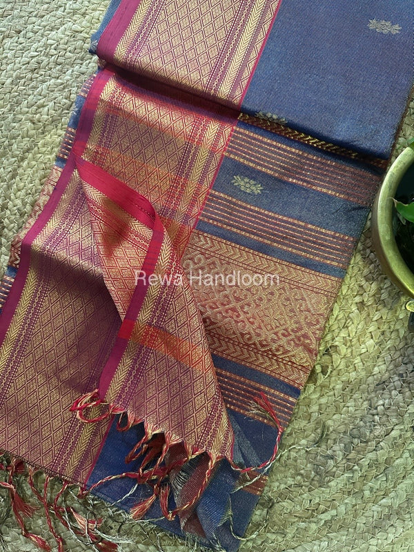 Maheshwari Violet Tissue Silk Saree-THP07
