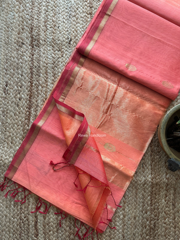 Maheshwari Shaded Gajalakshmi Diya Butta Saree