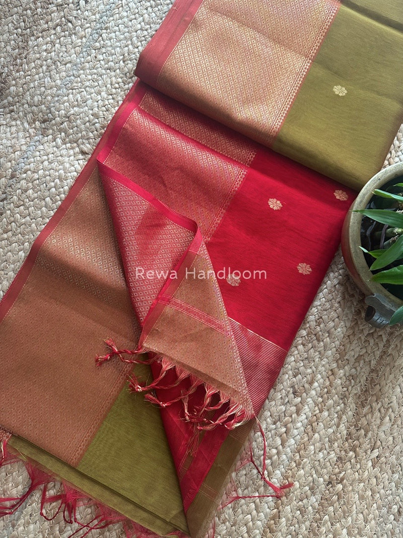 Maheshwari Flower Skirt Butti Saree