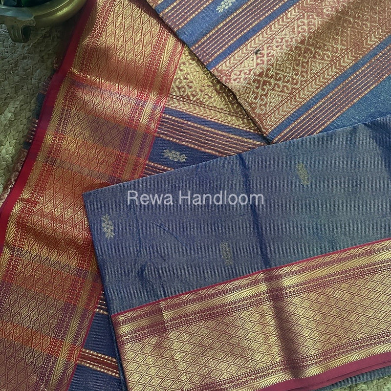 Maheshwari Violet Tissue Silk Saree-THP07