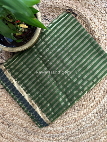 Maheshwari Mehendi Green Tissue Silk Saree TZLS012