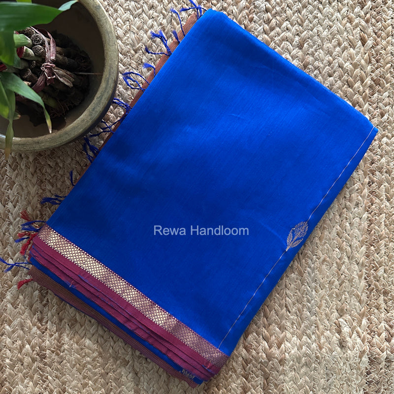 Maheshwari Blue Shaded Lotus Butta Saree LMBS03