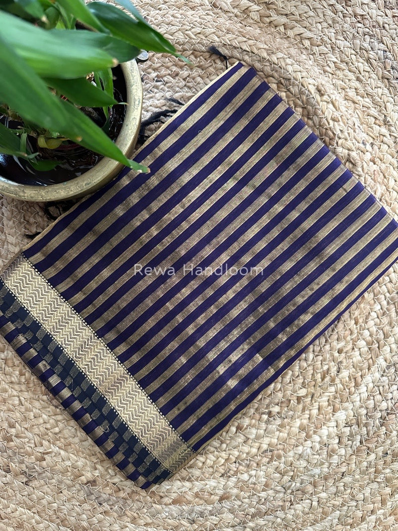 Maheshwari Purple Tissue Silk Saree TZLS010