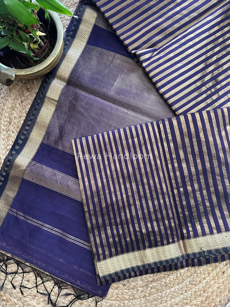 Maheshwari Purple Tissue Silk Saree TZLS010