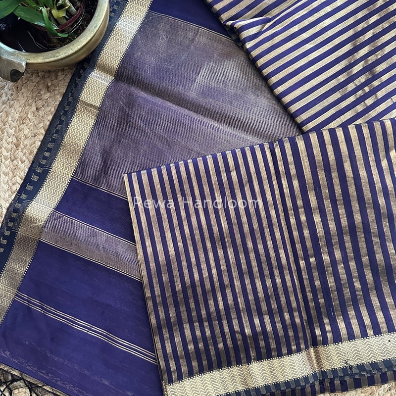 Maheshwari Purple Tissue Silk Saree TZLS010