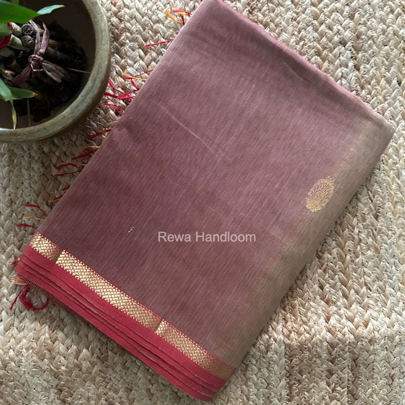 Maheshwari Beige Shaded Gajalakshmi Diya Butta Saree GKDB09