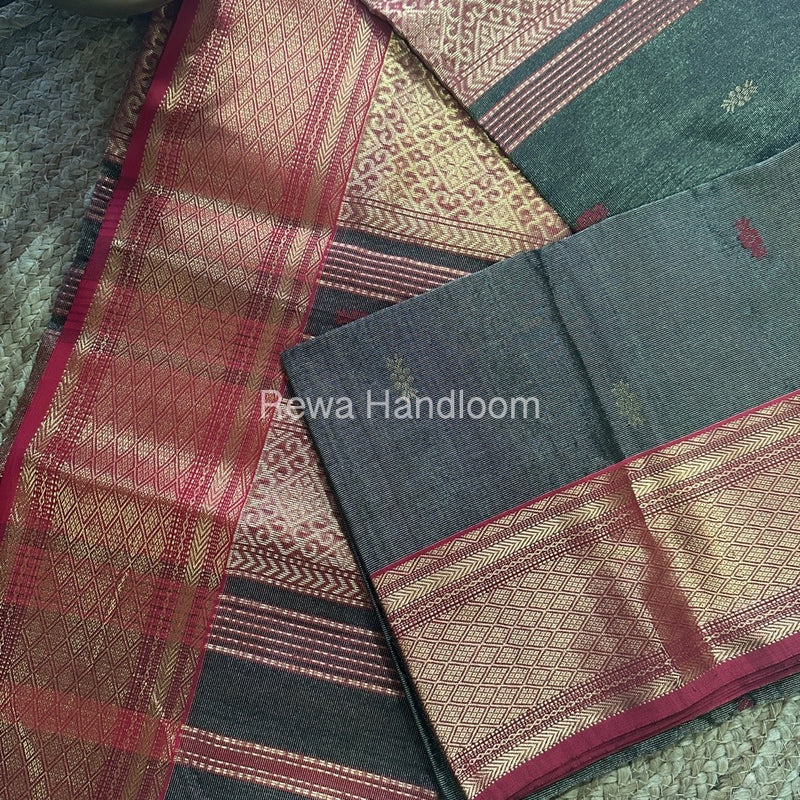 Maheshwari Black Tissue Rich Pallu Saree THP014
