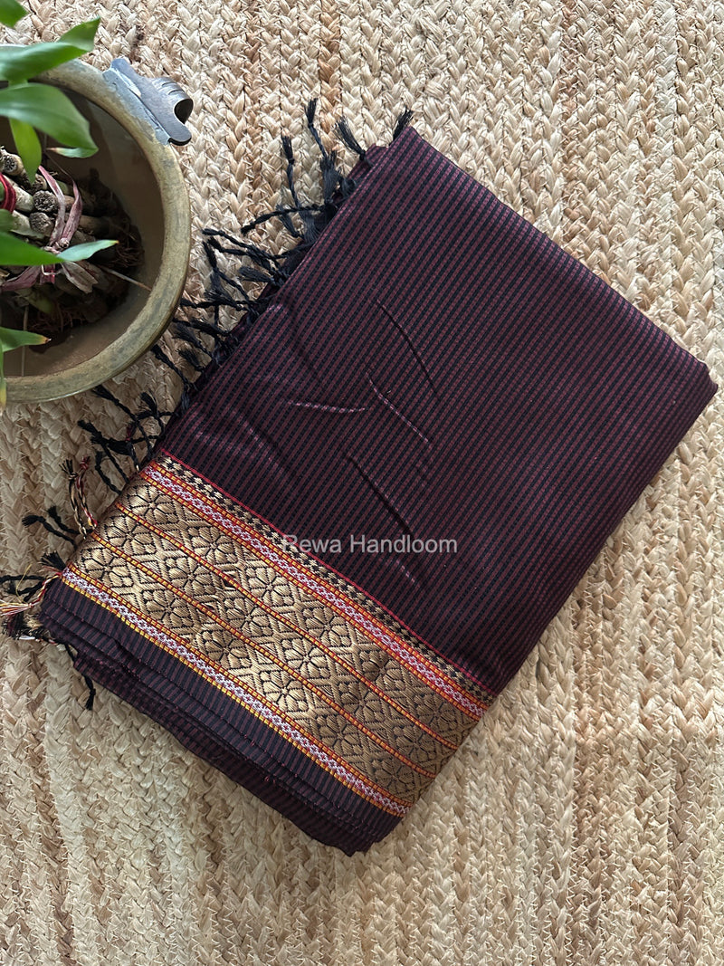 Maheshwari Maroon Garbha Reshami Rich Pallu Silk Saree GRS019