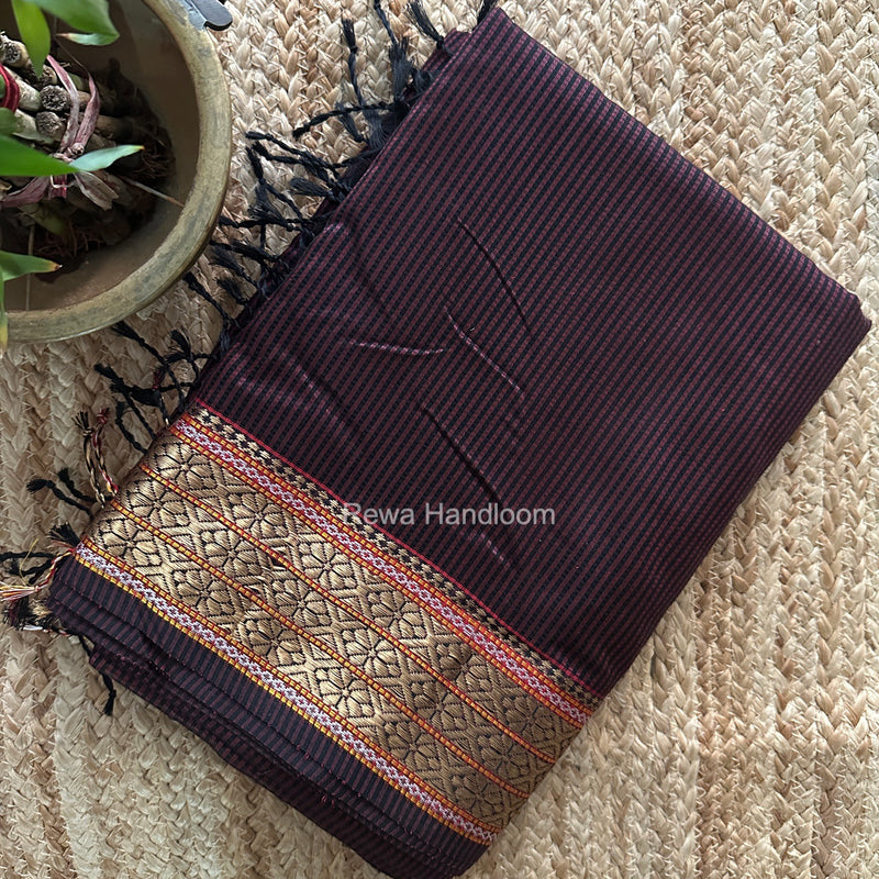 Maheshwari Maroon Garbha Reshami Rich Pallu Silk Saree GRS019