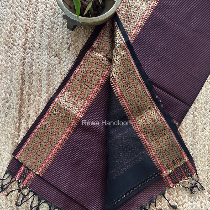 Maheshwari Maroon Garbha Reshami Rich Pallu Silk Saree GRS019