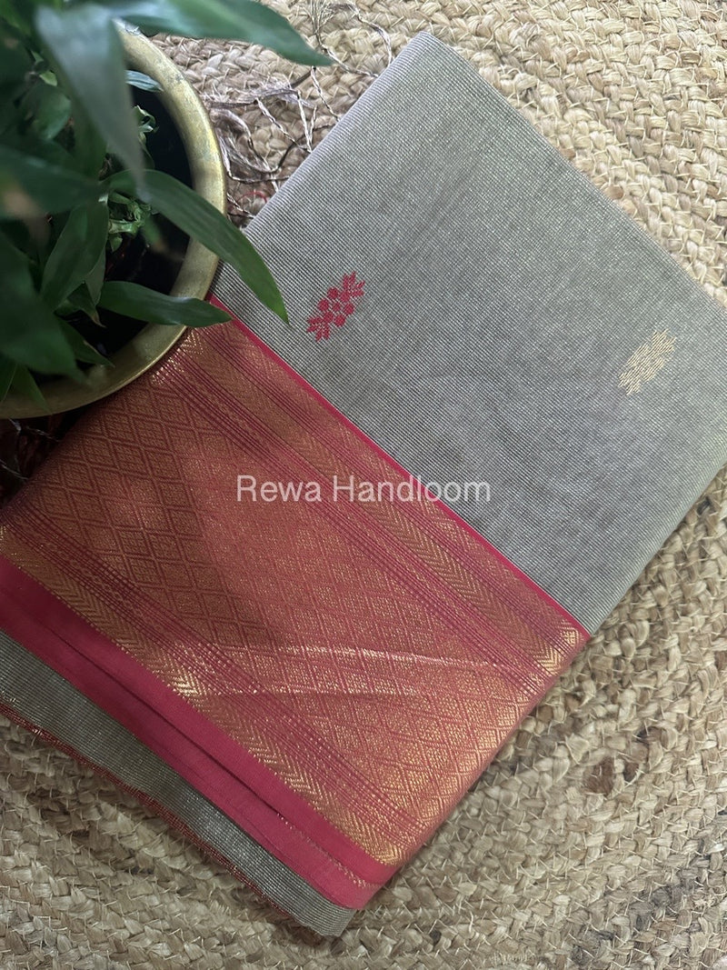 Maheshwari Tussar Tissue Rich Pallu Saree THP012