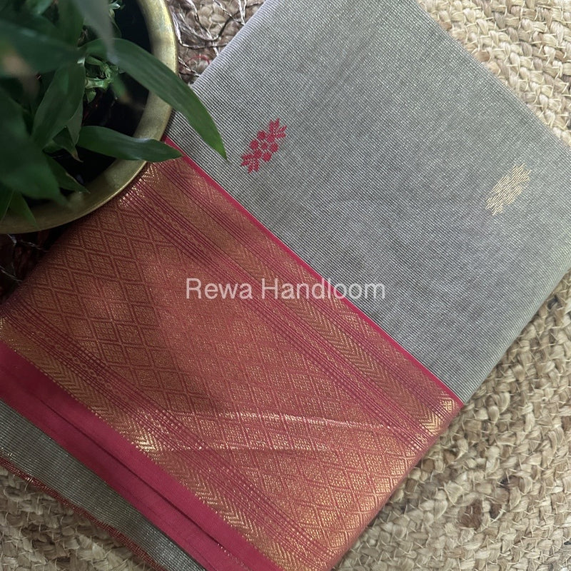 Maheshwari Tussar Tissue Rich Pallu Saree THP012