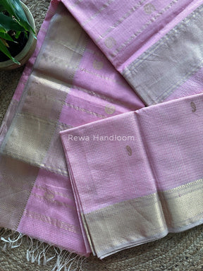 Maheshwari Baby Pink Tissue Butti Saree TKB01